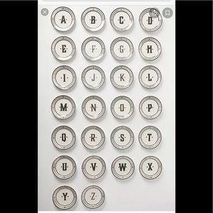 Anthropologie Bistro Tile Monogram Dessert Plate V - New in Box